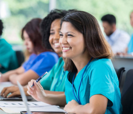 Nursing student taking notes