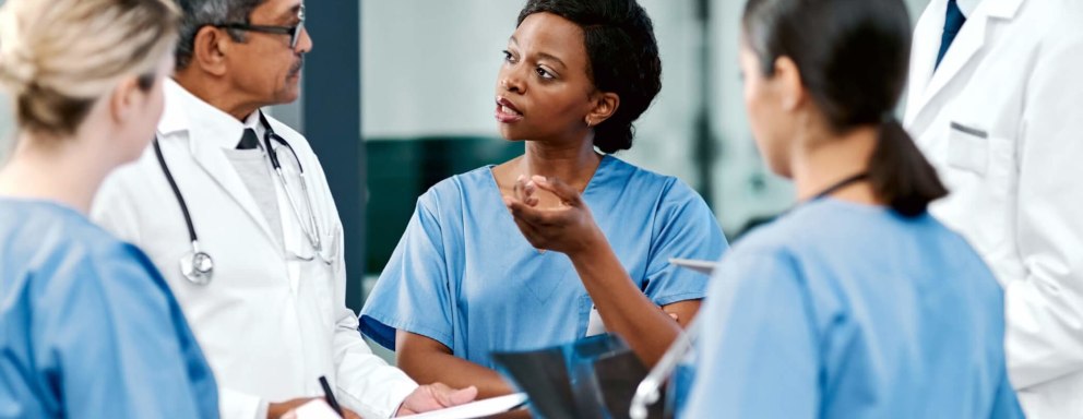 Group of nurses having a discussion