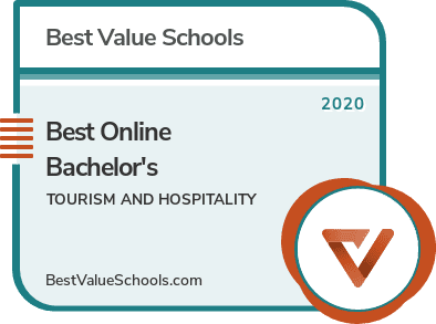 Best Online Bachelor's Degrees in Tourism and Hospitality badge
