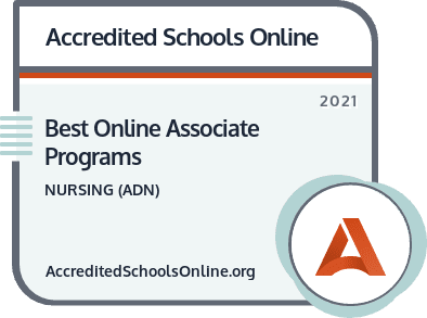 Best Online Associate in Nursing Programs badge
