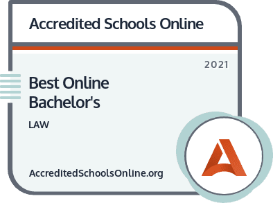 Best Online Law Degree Programs badge