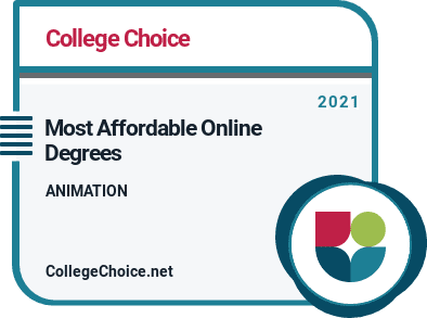 Most Affordable Online Animation Degrees Badge