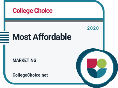 Most Affordable Online Master's in Marketing Degrees Badge