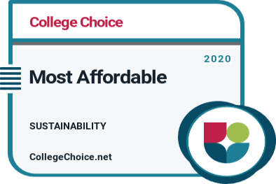 Most Affordable Online Master's in Sustainability Degrees Badge