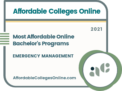 Most Affordable Online Bachelor's in Emergency Management Programs badge