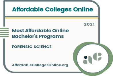 Most Affordable Online Bachelor's in Forensic Science badge