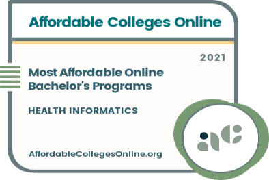 Most Affordable Online Bachelor's in Health Informatics Programs badge