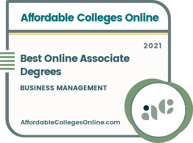 Best Online Business Management Associate Degrees badge