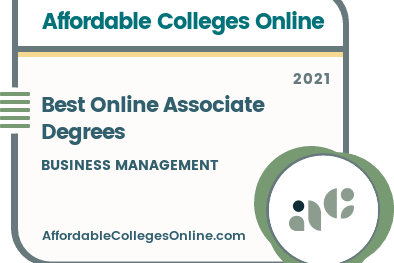 Best Online Business Management Associate Degrees badge