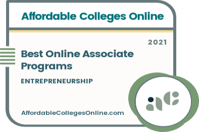 Best Online Associate in Entrepreneurship Programs badge