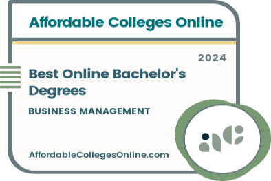 Online Bachelor's in Business Management Degrees Badge