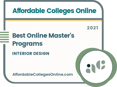 Best Online Master's Programs in Interior Design badge