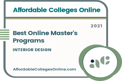 Best Online Master's Programs in Interior Design badge