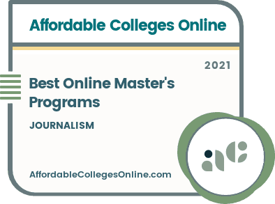 Best Online Master's in Journalism Programs badge