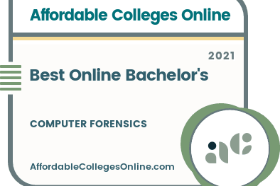 Best Online Bachelor's in Computer Forensics badge