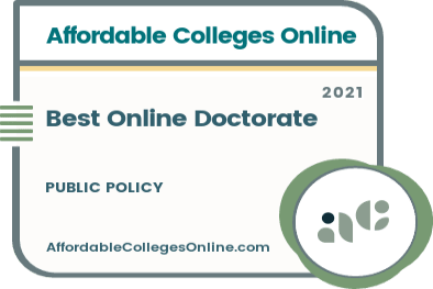 Best Online Doctorate in Public Policy badge