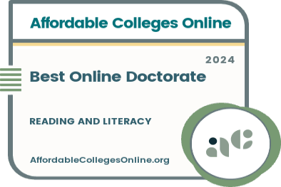 Best Online Doctorate in Reading and Literacy badge