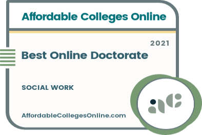 best Online Doctorate in Social Work Badge
