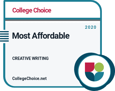 Most Affordable Online MFA in Creative Writing badge