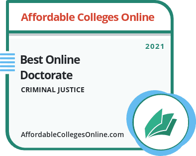 Best Online Doctorate in Criminal Justice badge
