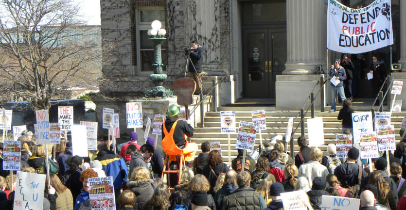 A 2010 student protest at the University of Minnesota.