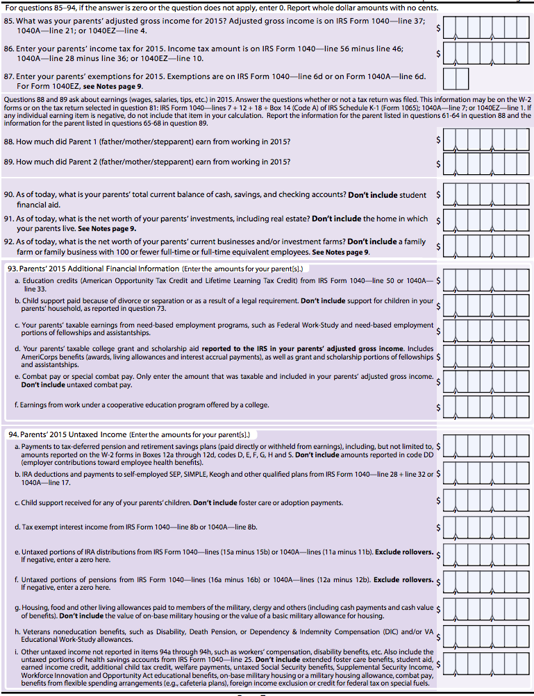 Fafsa Income Eligibility Chart 2015