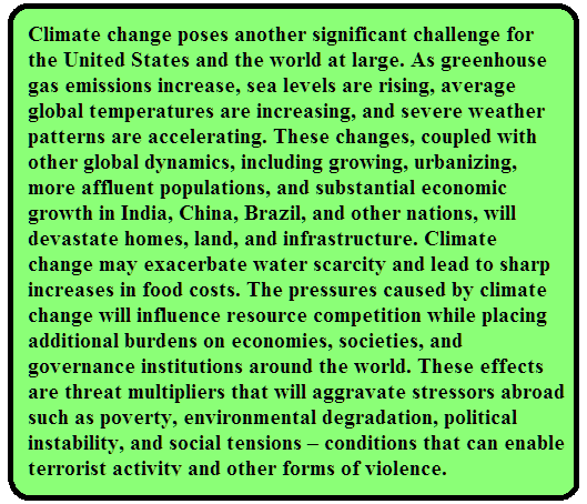 U.S. Defense Department’s View on Climate Change