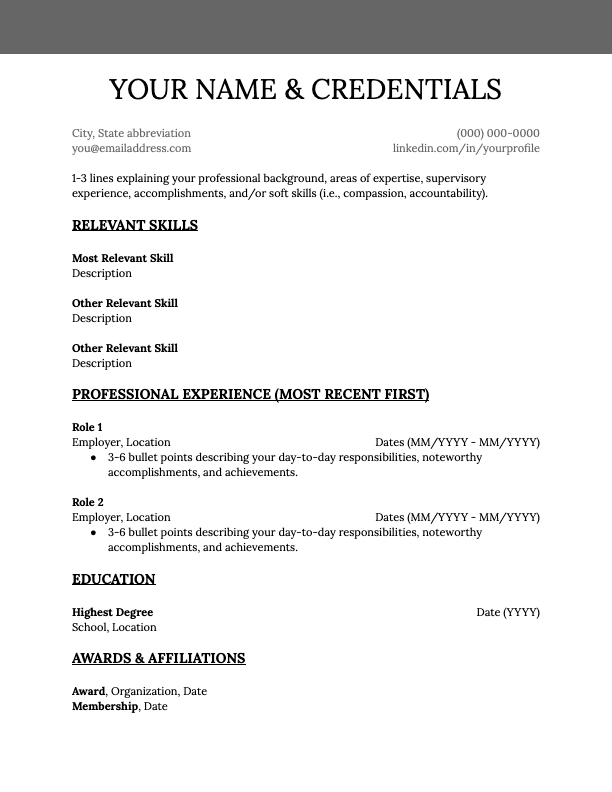 Functional Resume Template