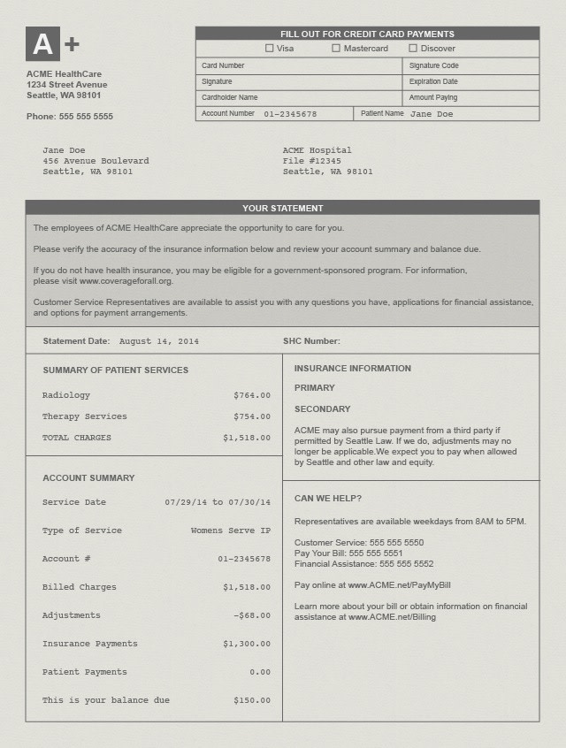 Itemized Medical Bill Example