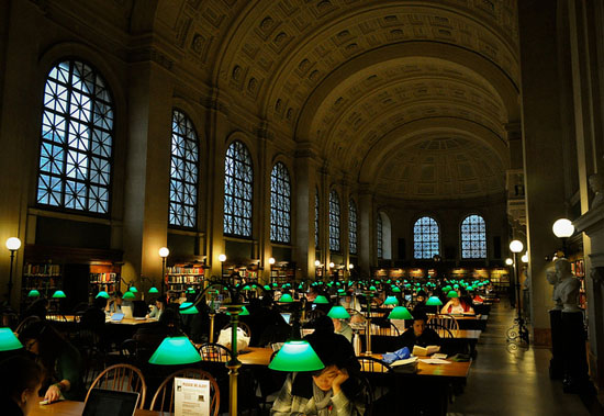 Green - Bates Hall: A Tranquil Space at Boston Central Library