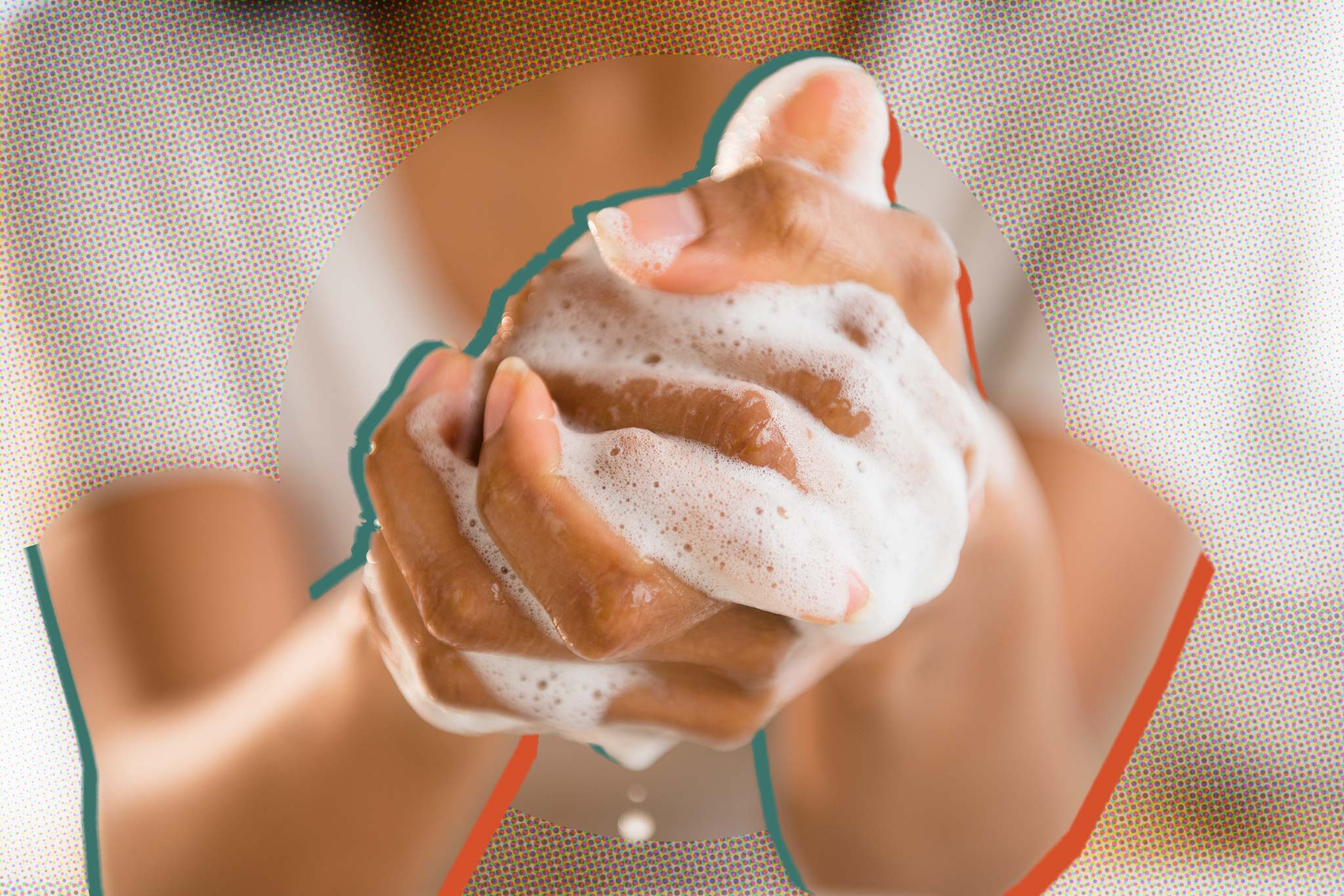 Image of a close up of a person washing their hands