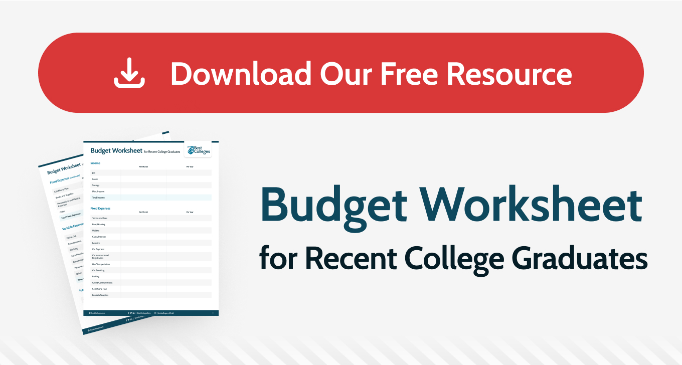 Download Our Free Resource: Budget Worksheet for Recent College Graduates