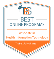 Best Online Associate in Health Information Technology Programs Badge