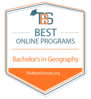 Best Online Bachelor%27s in Geography Degree Programs Badge