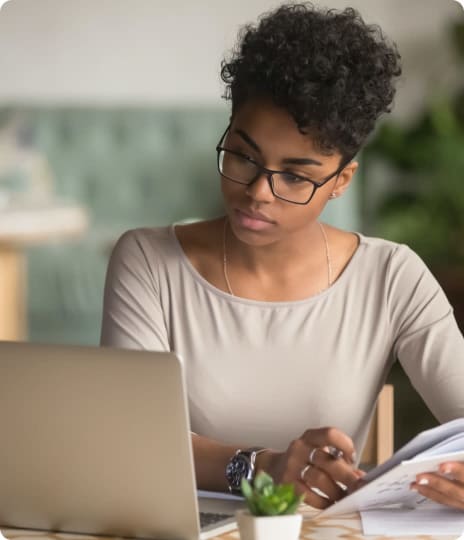 Woman working at desk