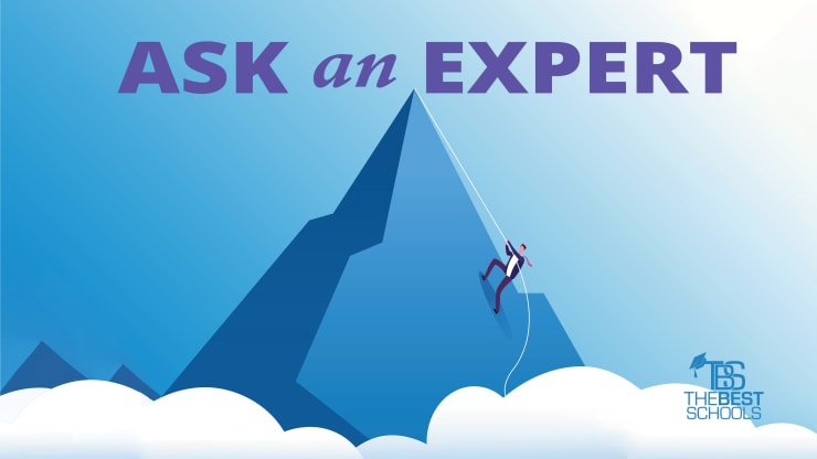 Hero Image: Ask an Expert Series (illustration of a man climbing a mountain to find a guru)