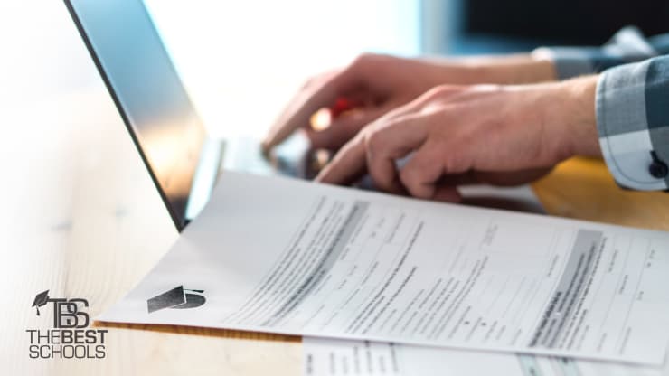 Application Form Of College Example, Young Man Writing College Or University Application Form With Laptop, Application Form Of College Example