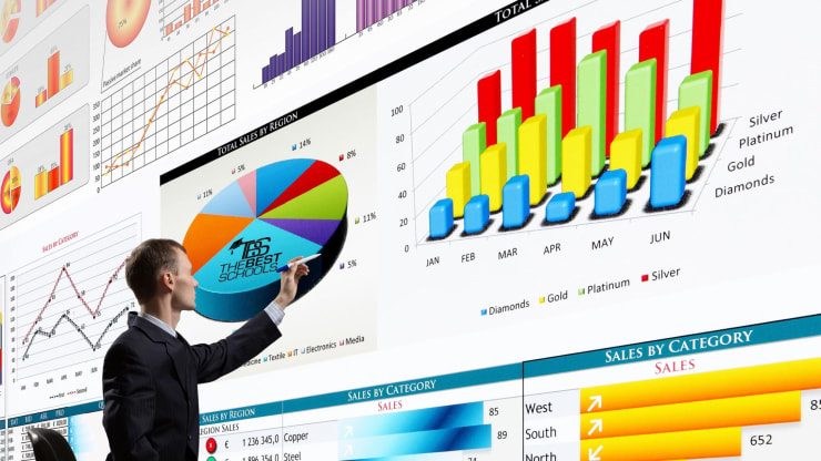 Hero Image for What Can I Do With an Economics Degree: A Man in Suit Looking at Wall of Charts