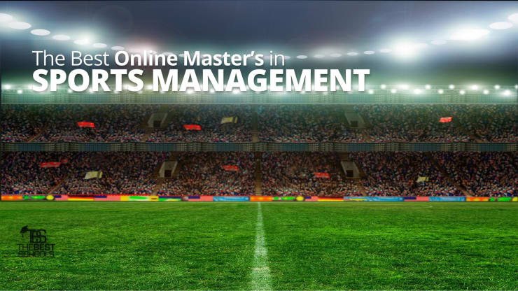 The Best Online Master’s in Sport Management Degree Programs Hero: Image of a sports arena from the viewpoint of the playing field.