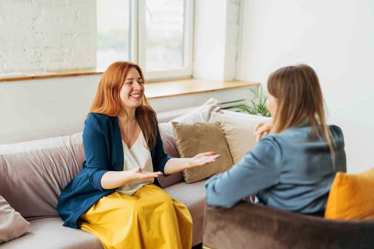 Psychologist speaking to patient