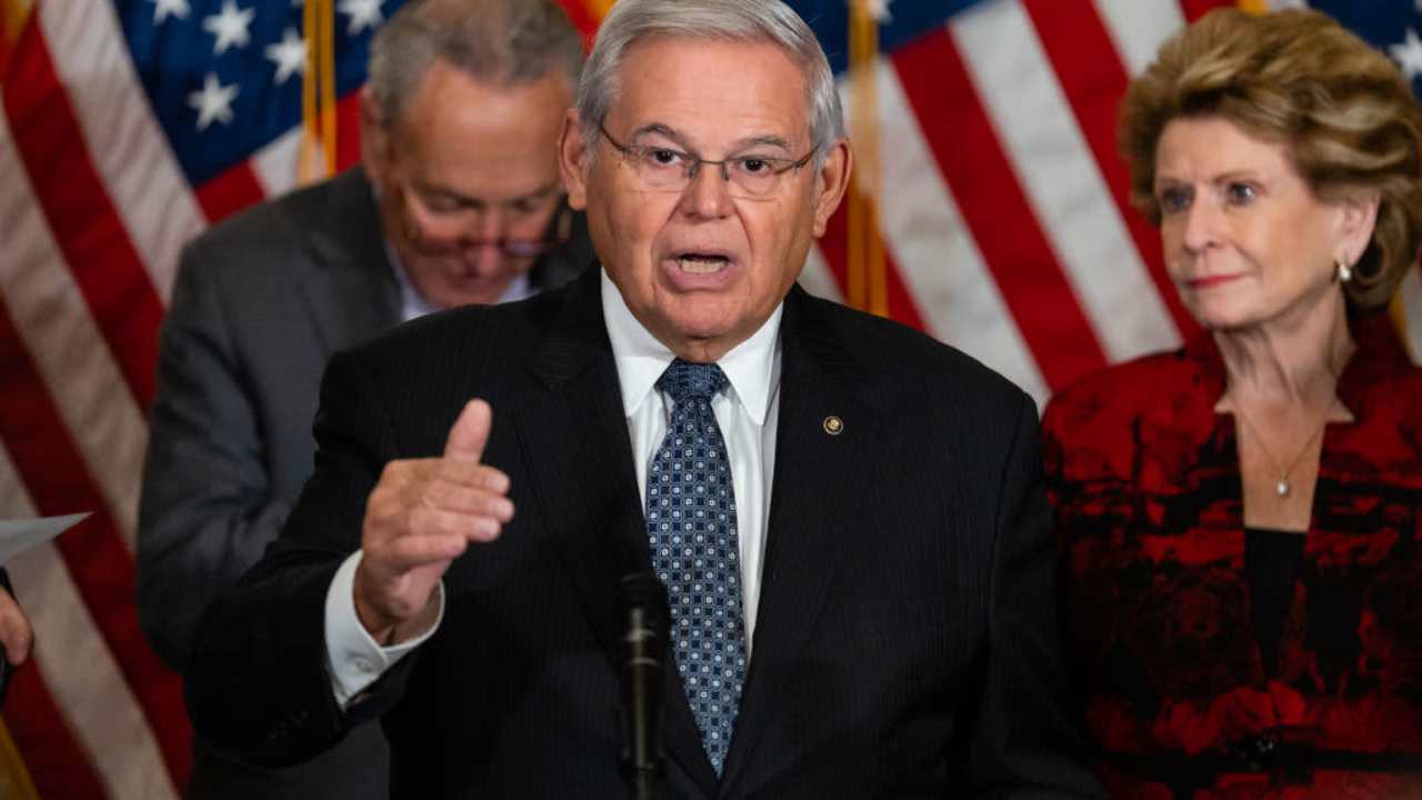 Senator Bob Menendez, a Democrat from New Jersey, speaks during a news conference following the weekly Democratic caucus luncheon at the US Capitol in Washington, D.C., US, on Tuesday, Sept. 20, 2022. House and Senate leaders are entering a final round of negotiations on a plan to fund the government through the fall and head off a shutdown threat by the end of this month. Photographer: Eric Lee/Bloomberg via Getty Images