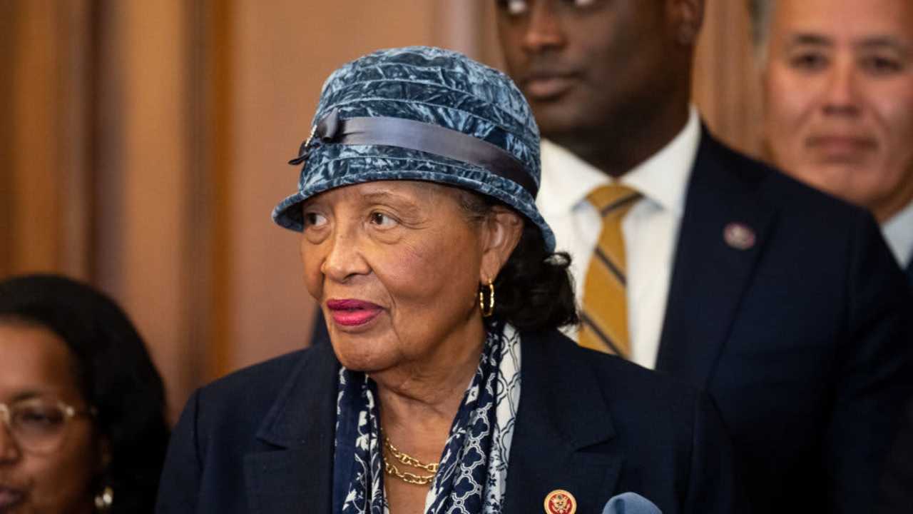 UNITED STATES - AUGUST 12: Rep. Alma Adams, D-N.C., attends the bill enrollment ceremony for the Inflation Reduction Act in the Capitol on Friday, August 12, 2022. (Bill Clark/CQ-Roll Call, Inc via Getty Images)
