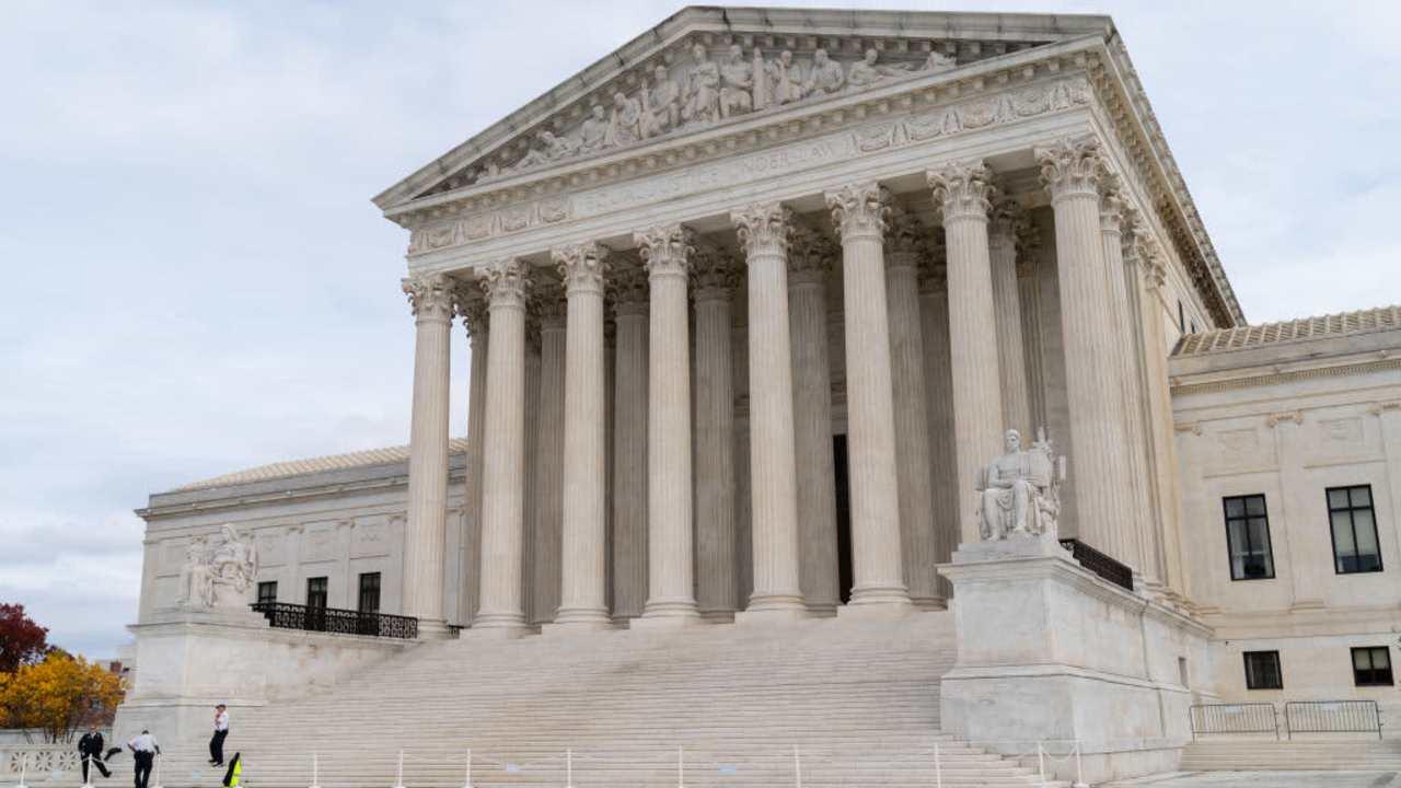 WASHINGTON, D.C. - OCTOBER 31: The Supreme Court in Washington, D.C. on October 31, 2022. The Supreme Court is again examining whether universities may consider race when trying to build diverse student bodies, reviewing admissions policies at Harvard University and the University of North Carolina. (Eric Lee for The Washington Post via Getty Images)