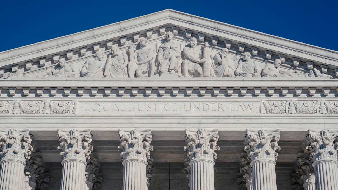 Detail exterior view of America's highest court