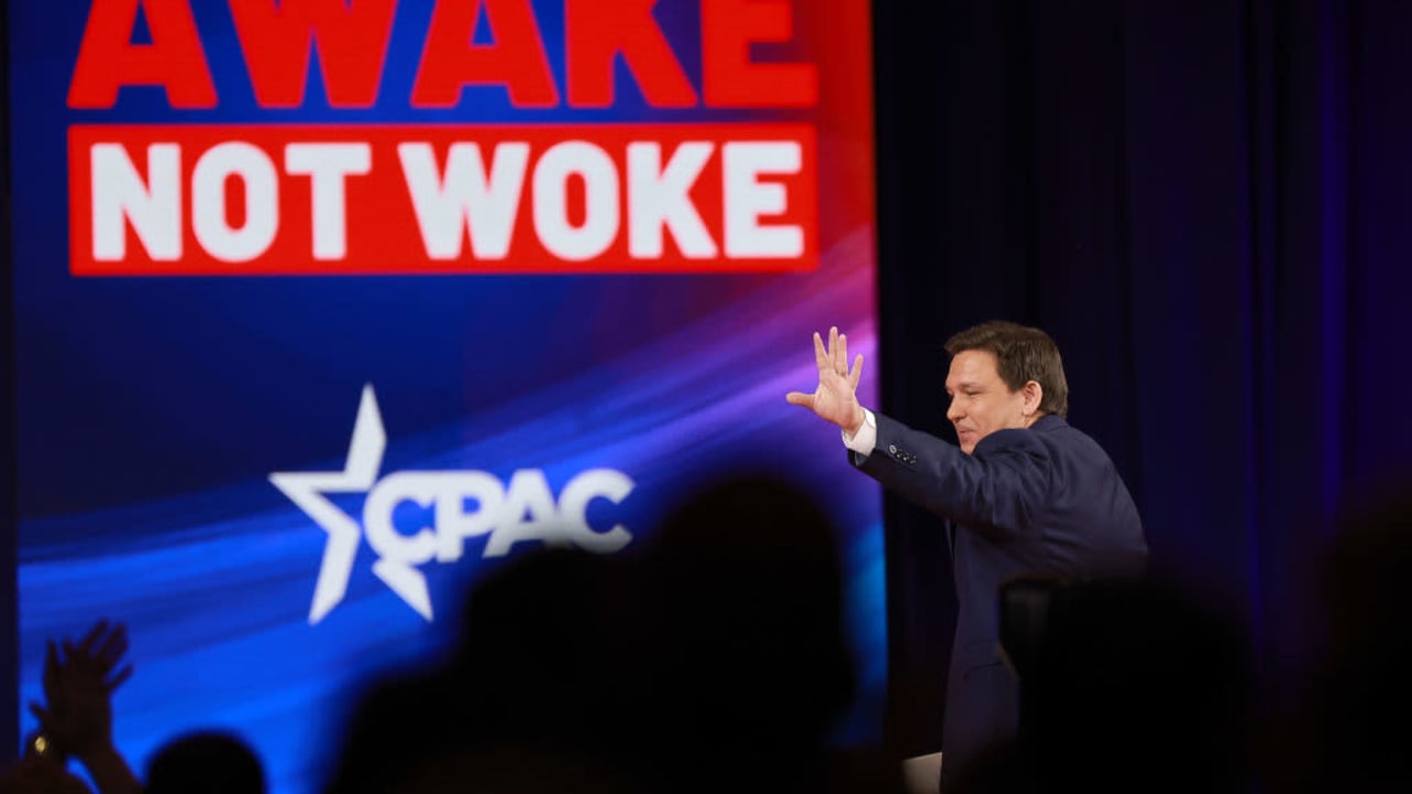 ORLANDO, FLORIDA - FEBRUARY 24: Florida Gov. Ron DeSantis speaks at the Conservative Political Action Conference (CPAC) at The Rosen Shingle Creek on February 24, 2022 in Orlando, Florida. CPAC, which began in 1974, is an annual political conference attended by conservative activists and elected officials. (Photo by Joe Raedle/Getty Images)