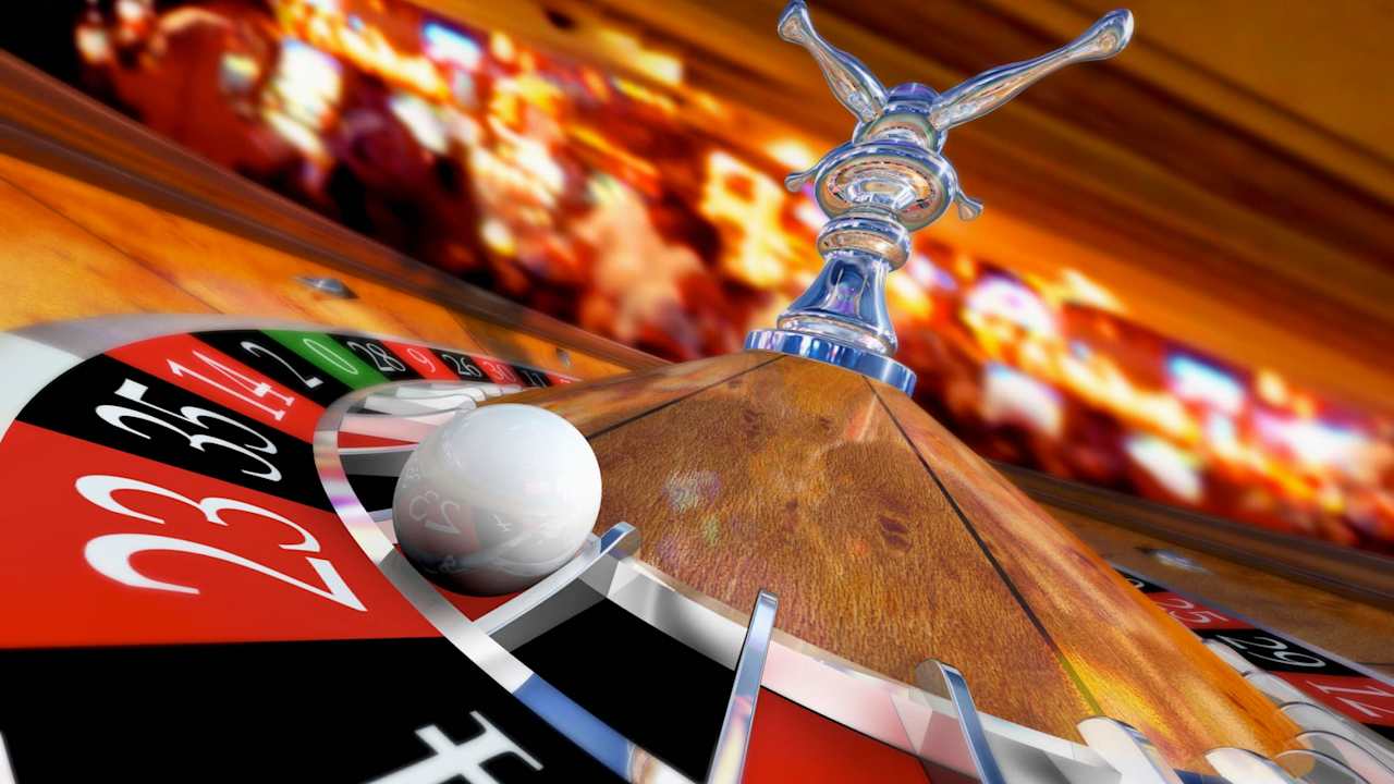 Casino Roulette with Ball on Number 23