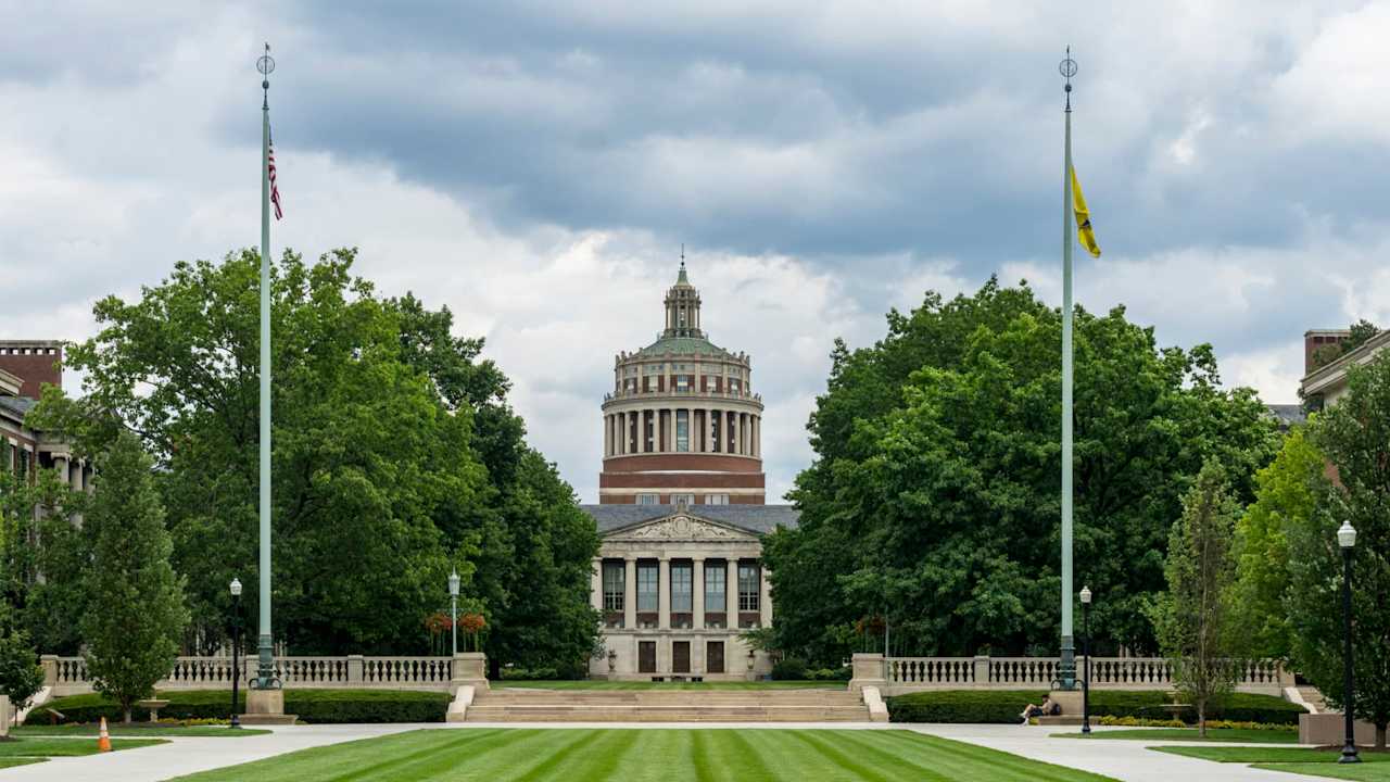 Rush Rhees Library on University of Rochester campus in New York