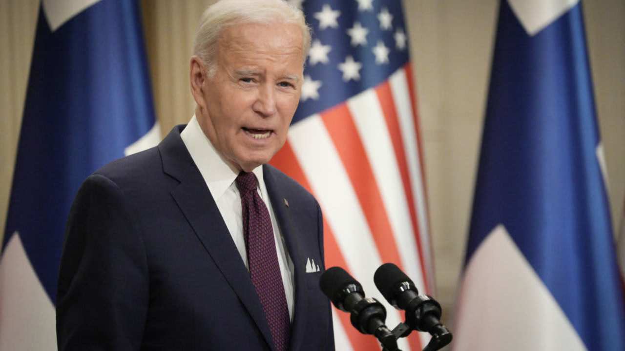 President Biden speaking at a podium