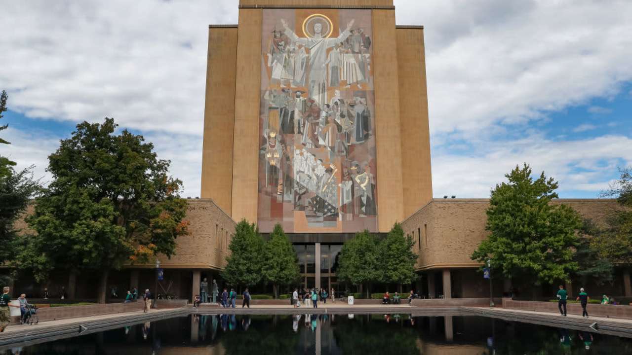 Word of Life Mural on the Hesburgh Library on the Notre Dame campus