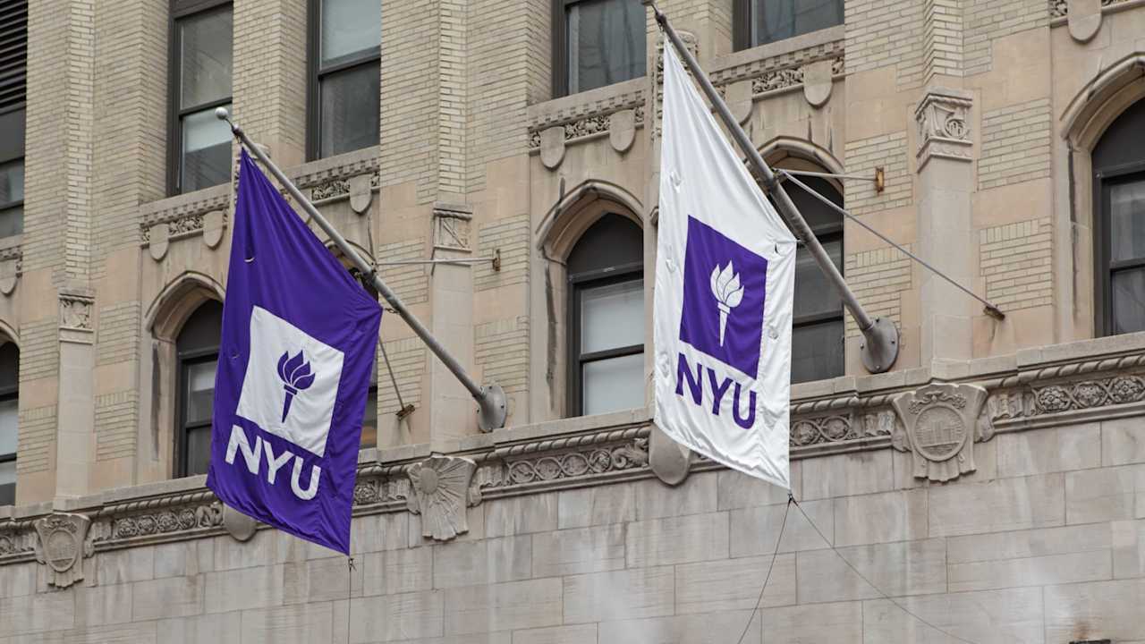 New York University flags and logos